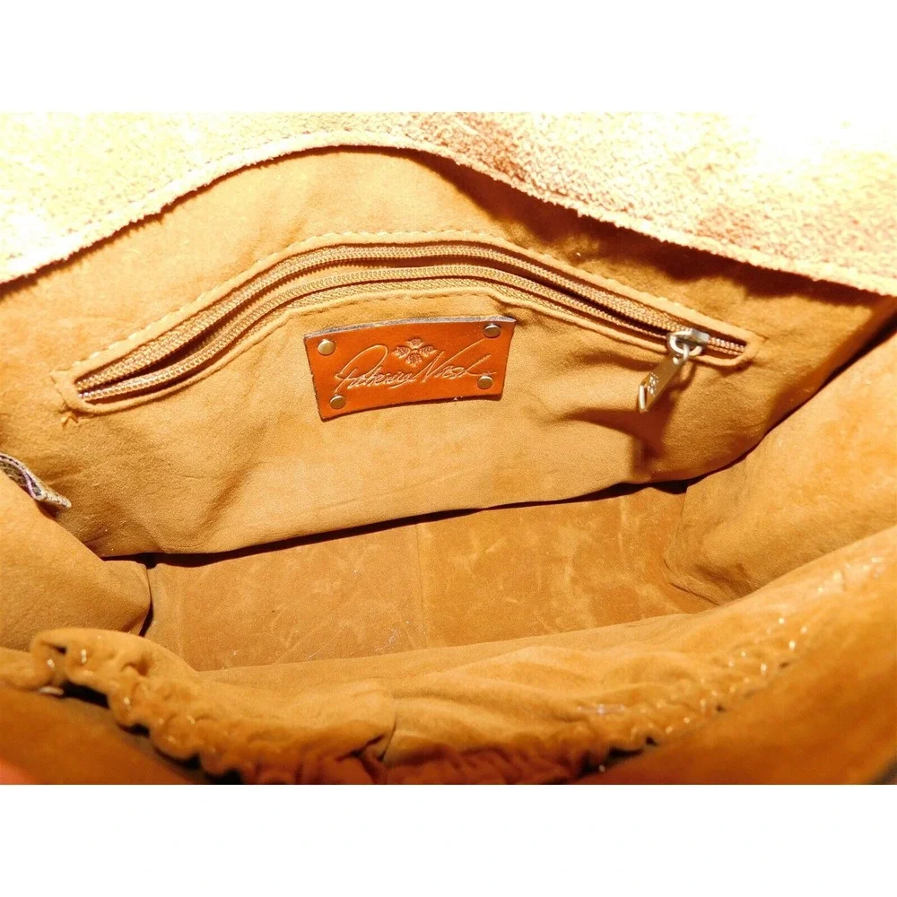 Patricia Nash Ilina‎ Cognac Brown Vintage Distressed Leather Crossbody Bag